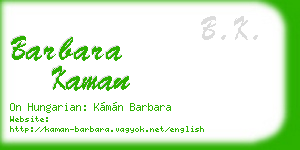 barbara kaman business card