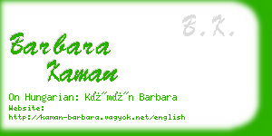 barbara kaman business card